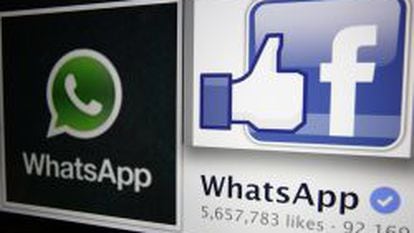 Logotipos de WhatsApp y Facebook.