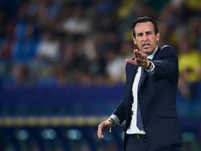 Unai Emery durante su último partido al frente del Villarreal, el pasado domingo ante el Almería.