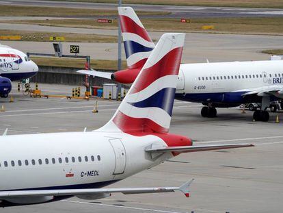 Aviones de British Airways en el aeropuerto de Heathrow.