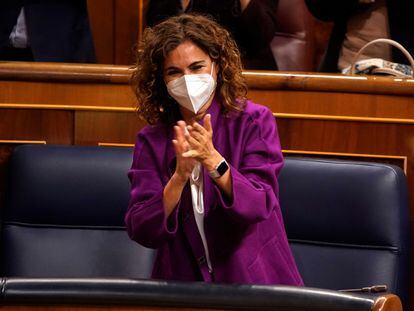 La ministra de Hacienda, María Jesús Montero, el pasado jueves en la Cámara baja.