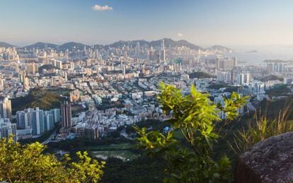Vistas de Hong Kong desde Lion Rock, en la zona de Kowloon.