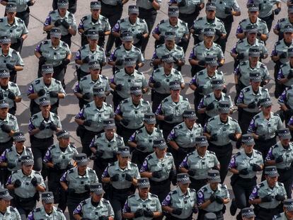 Personal de la Guardia Nacional participa en el desfile, en Ciudad de México, el 16 de septiembre.