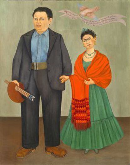 Retrato de Frida Khalo y DIego Rivera, 1931.