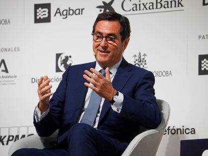 Antonio Garamendi, presidente de la CEOE, durante un acto en Córdoba el 4 de noviembre.