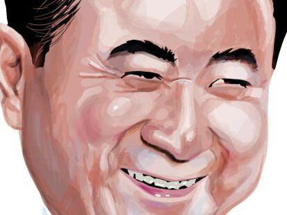 Caricatura de Wang Jianlin, fundador y presidente del grupo Dalian Wanda.