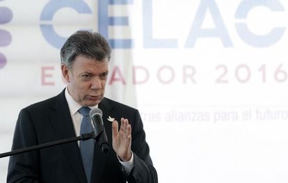 Santos, durante la pasada cumbre de la CELAC.