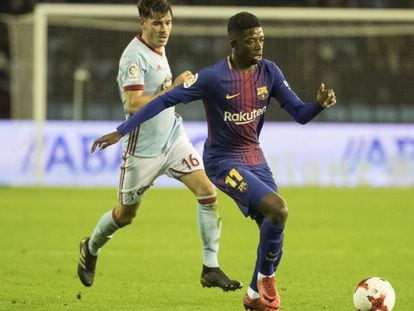 Dembele y Jozabed durante el partido de ida de octavos de final de la Copa del Rey.