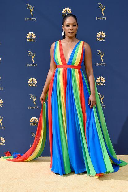 Quién: Tiffany Haddish
Cuándo: 2018
Qué: Un vestido nada fácil, de Prabal Gurung, con el que se alzó vencedora.