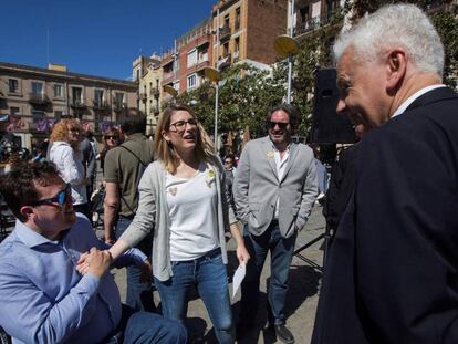 Elsa Artadi, aquest diumenge a la plaça del Sol de Barcelona.