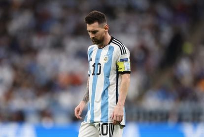 Lionel Messi, durante el partido entre Argentina y Países Bajos en el estadio Lusail, el pasado viernes.