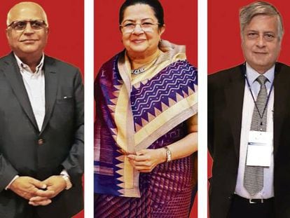 Tv Narendran (Tata Steel), Sunil Mehta (Banco de Punjab), Rajashree Birla (Aditya Birla), Nasser Munjee (DBC Banco) y Rana Gurmit Singh (ministro de Punjab).