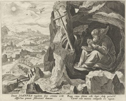 El grabado 'Juan Casiano como un ermitaño', de Johann Sadeler, 1588.