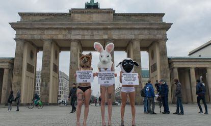 Protesta de PETA en Berlín.