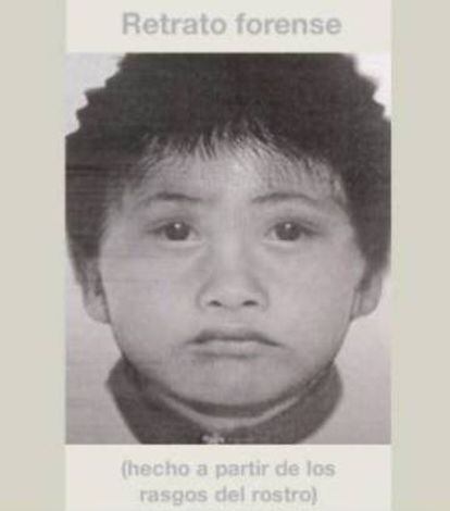 El retrato forense del menor que difundió el Instituto Forense.
