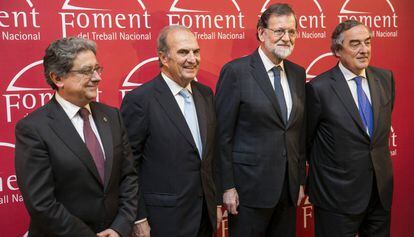 Mariano Rajoy en una gala de Foment, a Barcelona.