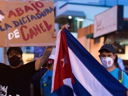 Protesta de cubanos residentes en República Dominicana.