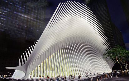 Tan faraónico como polémico, el arquitecto valenciano rubrica el Oculus, la nueva sede de transporte del World Trade Center tras la destrucción de los atentados del 11-S.