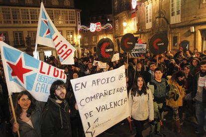 Concentraci&oacute;n en la Plaza do Toural