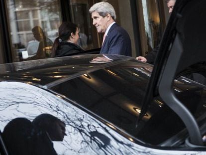 John Kerry al abandonar la cumbre de seguridad de M&uacute;nich, el 2 de febrero. 