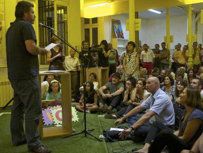 Juan López de Uralde en la asamblea de Equo celebrada en el centro de Madrid.