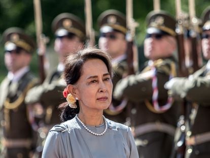 Aung San Suu Kyi, en 2019 en Praga.