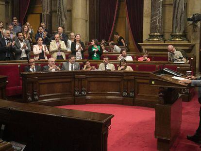 Joan Coscubiela interviene en el Pleno del 7 de septiembre de 2017 del Parlament.