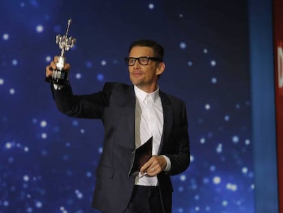 Ethan Hawke, en la rueda de prensa tras recibir el Premio Donosti del Festival de Cine de San Sebastian.