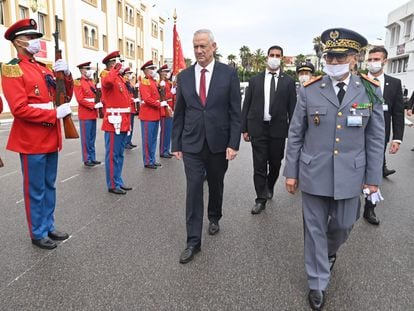 El ministro de Defensa israelí, Benny Gantz, del 24 de noviembre en Rabat.