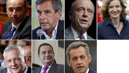 Los siete candidatos en las elecciones primarias de la derecha francesa. REUTERS STAFF (REUTERS)
