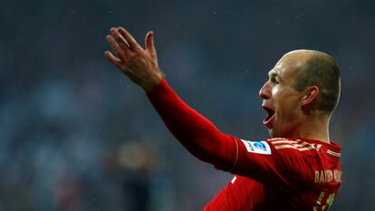 Arjen Robben celebra un gol con el Bayern.