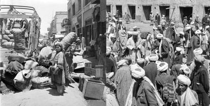 Dos fotografías de James Ivory durante su viaje a Kabul (Afganistán) en 1960, reflejado en el documental 'El largo viaje'.