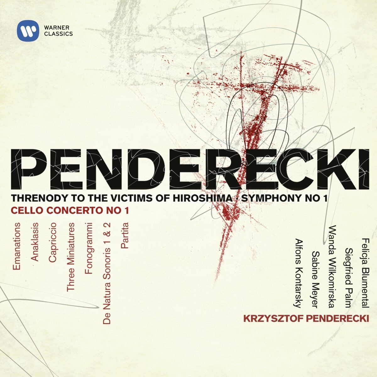 Portada del álbum con la composición 'Treno a las víctimas de Hiroshima', de Krzysztof Penderecki.
