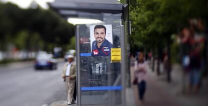 Cartel electoral de Alberto Garzón en Madrid.