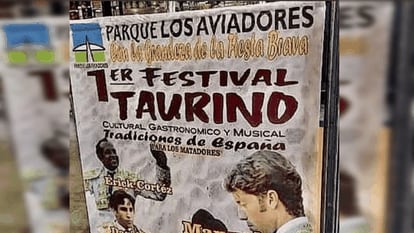 Cartel que anunciaba el festival taurino.