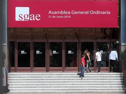 Local de Madrid donde se celebró la asamblea de la SGAE, el 21 de junio. 
 