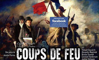 Anuncio de la obra 'Disparos en la calle Saint-Roch' censurado por Facebook.