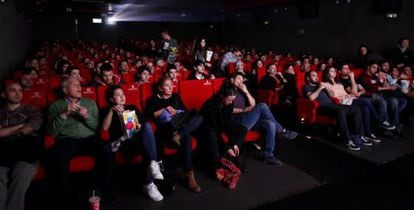 Espectadores en una sala de los cines Princesa, en la VI edici&oacute;n de la Fiesta del Cine. 