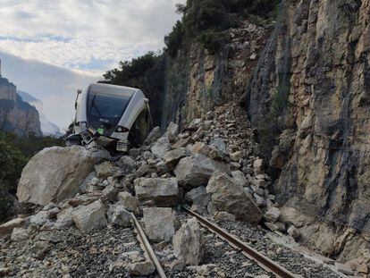 El tren accidentado este viernes.