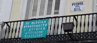 Apartamento en alquiler en la Puerta del Sol de Madrid.