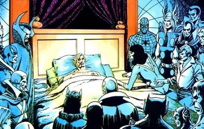 Detalle de una viñeta de 'La muerte de Capitán Marvel', de Jim Starlin.