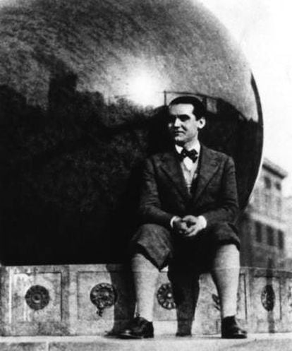 Federico García Lorca en la Universidad de Columbia de Nueva York.