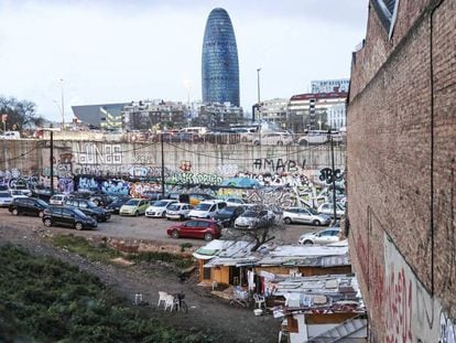 Un asentamiento irregular en el distrito de Sant Martí, en 2017.