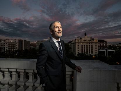 El ministro del Interior, Fernando Grande-Marlaska, en la sede del ministerio, en Madrid el pasado jueves.