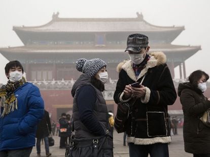 Varios turistas en Pekín