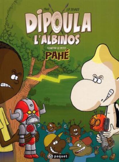 El gabonés Patrick Essono, Pahé, intenta una labor de sensibilización con sus dibujos interculturales.