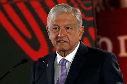El presidente de México, Andrés Manuel López Obrador, en rueda de prensa. 