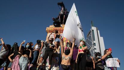 Las protestas por el 8-M en Santiago de Chile.