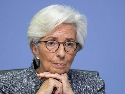 Christine Lagarde, presidenta del BCE, en una comparecencia.