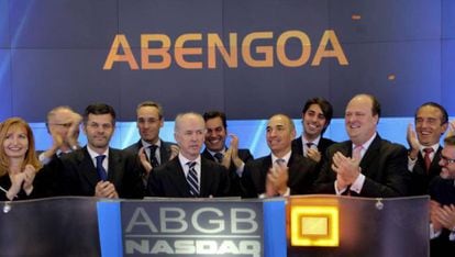 Acto de estreno de Abengoa en el mercado estadounidense Nasdaq, en 2013.