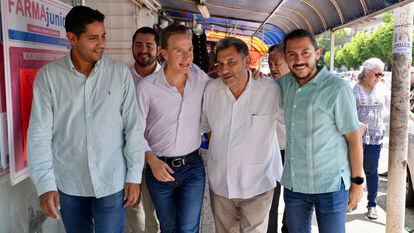 Manuel Velasco, aspirante del Partido Verde a la candidatura presidencial, durante su visita a Coatzacoalcos, Veracruz.